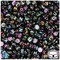 BeadTin Black Opaque 7mm Coin Plastic Alpha Beads - Colored Letter Mix (250pcs)